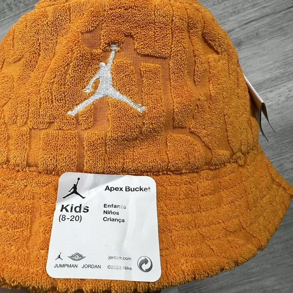 NEW Nike Jordan Jumpman Kids (8-20) Bucket Hat French Terry Embossed‎ One Size